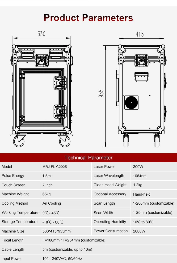 200W Portable Fiber Laser Cleaner for Ourdoor Cleaning Work (4)